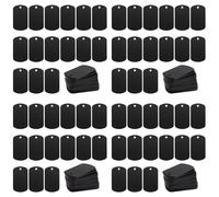 Wzxksoac 200 Piezas de Metal Estampado en Negro para Estampar, Grabar Espacios en de Aluminio Estampado en Etiqueta de Perro en