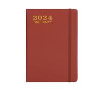Wzxksoac 2024 Pocket Planner Calendario 2024, Planificador Semanal Mensual con Bolsillo, EláStico, PáGinas de Notas, PestañAs Mensuales MarróN