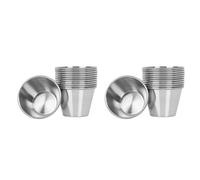 Wzxksoac 20x Tazas de Salsa de Condimentos de Acero Inoxidable Cepillado de Primera Calidad Recipientes para para Salsas LíQuidas, 2,5 Oz, 70 Ml