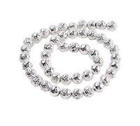 Wzxksoac 235 Piezas de Cuentas de Piedra de Lava Doradas con Agua de Color Cuentas Redondas Hechas a Mano de Bricolaje Accesorios de Joyas con Cuentas Color Plateado 8MM