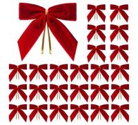Wzxksoac 24 Lazos navideños Colgantes con Lazo Rojo para árbol de Navidad.