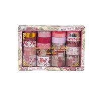 Wzxksoac 24 Rollos de Cintas Washi Retro, Suministros para Álbumes de Recortes, Cinta Adhesiva Decorativa, Útiles Escolares A