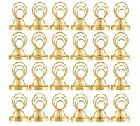 Wzxksoac 24 Soportes para Números de Mesa Dorados, Soporte para Cuadros de Alambre, Soportes para Tarjetas de Mesa de Tamaño Pequeño, Soporte para Tarjetas de Mesa de Metal