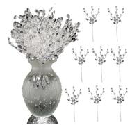 Wzxksoac 25 Ramas de Flores Acrílicas de 5.9 Pulgadas, Cuentas de Cristal con Forma de Gota de Agua, para Manualidades de Bricolaje, Bodas, Fiestas de Navidad.