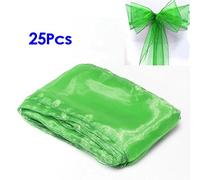 Wzxksoac 25 Verde Presidente de Organza Cubierta Fajas de Boda de la Fiesta de Cumpleanos Decoracion