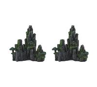 Wzxksoac 2X Adorno de Acuario Resina de Rocalla Artificial Resina de Colina Vista de La Montaña Adorno de Decoración de Pecera-B