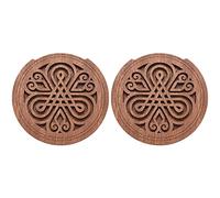 Wzxksoac 2X Agujero de Sonido de Guitarra de Madera Agujero de Sonido Bloque de Cubierta de Madera Tampónde RetroalimentaciónCaoba para Eq Acústico Folk Guitarras