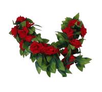 Wzxksoac 2X Artificial Rosa Garland de Flores de Tela para la Boda (Rojo)