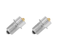 Wzxksoac 2X Bombilla de Linterna de Metal LED Bombilla de Luz de Repuesto para Exteriores de Alto Brillo Senderismo Acampada Pesca 6-24V P13.5S