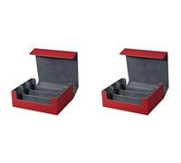 Wzxksoac 2X Caja de Almacenamiento de Tarjetas para Cartas Coleccionables, Estuche para Mazos de Cartas con Capacidad para MáS de 1800 Tarjetas de una Sola, Rojo