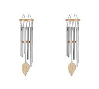 Wzxksoac 2X Campanas de Viento para Exteriores, Campanas de con Gancho En Forma de S, Colgante de Madera para Bricolaje, Campanas de Viento para Jardín