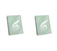Wzxksoac 2X Carpeta de Partituras, Capacidad de 60 PáGinas, Carpeta/Soporte para Partituras, Se Adapta Al TamañO de Carta A4, Escribible y Desmontable (Verde)