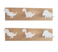 Wzxksoac 2X Colgador de Puerta de Madera para Niños, Dinosaurio, Montado en la Pared, Color