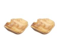 Wzxksoac 2X Cuenco de Madera para Servir Ensalada de Frutas de RaíZ Tallados A Mano Sala de Estar Creativa Cuenco de Madera Real para Dulces 15-19Cm