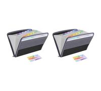 Wzxksoac 2X Estante de Almacenamiento de Carpeta de Archivos 13 Bolsillos, Bolsa Almacenamiento Caja Archivo, con Cremallera, Adecuado para Papel A4, Recibo de Documentos A