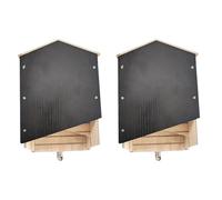 Wzxksoac 2X Gran Casa para Murciélagos Al Aire Libre, Enorme Caja de Madera, Resistente A la Intemperie, Casa para Murciélagos en Espiral Sin Tratar, Refugio, Accesorios de JardíN B