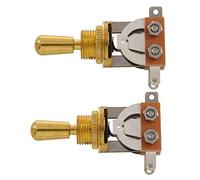 Wzxksoac 2X Guitarra Eléctrica Dorada Interruptor de Palanca de 3 Vías Interruptor con Perilla de Punta de Latón