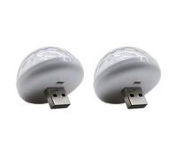 Wzxksoac 2X Lámpara de Iluminación Interior de Coche LED USB Multicolor Luz de Atmósfera Lámparas de Neón Sensor de Sonido Luz de DJ