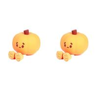 Wzxksoac 2X Luz LáMpara LáMpara con Sensor TáCtil de Calabaza LáMpara de Noche NavideñA LáMpara LED Recargable de Silicona