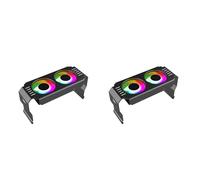 Wzxksoac 2X MóDulo de Memoria RAM de Computadora Enfriador PC DDR4 DDR5 Overlock Doble ARGB Sync Ventiladores PWM Radiador de Enfriamiento RGB de Aluminio (A)