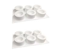 Wzxksoac 2X Molde de Silicona de 6 Compartimentos para Cupcakes PudíN Molde para Hornear DIY para Pastel Mousse Postre FrancéS