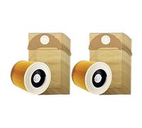 Wzxksoac 2X para Húmedo Y Seco Wd2 Filtro de Aspiradora Y 20X Bolsas de Polvo