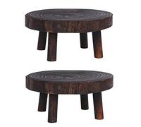 Wzxksoac 2X Pedestal de Madera Redonda Decorativa Rústica para Plantas, Soporte Vertical para Plantas, Estante para Plantas En Macetas para Interior, Exterior, Decoración del Hogar A