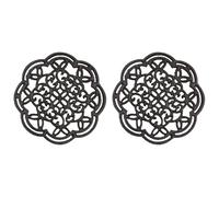 Wzxksoac 2X Salvamanteles de Hierro Fundido Redondo de Hierro con Aislamiento TéRmico, Agarraderas Antideslizantes, Vintage para Decoración de Mesa de Comedor de Cocina