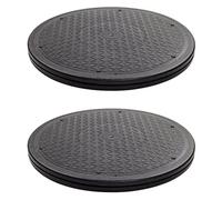 Wzxksoac 2X Soporte de Rodamientos de Bolas de Acero Giratorio Giratorio de 12 Pulgadas para Monitor Giratorio de TV Susans Perezosos Forma Redonda Negra