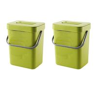 Wzxksoac 2X Tapa Debajo de Contenedor de Basura Verde Cesto de Basura de Plástico Colgante para Dormitorio 0.8 Galones