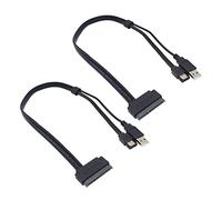 Wzxksoac 2X Unidad de Disco Duro de 2.5 Pulgadas 22Pin Una EsATA Data USB Adaptador de Cable Alimentado para Optimizado para SsD, Compatible con UAsP III/EC-SsHD