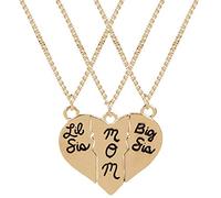 Wzxksoac 3 Piezas/Juego De Letras Big Mom Amor Collar De Pendiente Juego De Rompecabezas Regalo del Día De La Madre para La Madre Hija Familiar