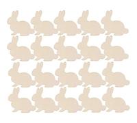 Wzxksoac 30 Piezas de Adornos de Madera de Pascua, Conejos Recortados, Adornos Colgantes para Decoración de Fiesta de Pascua