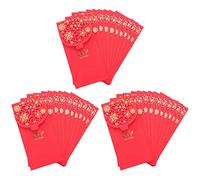 Wzxksoac 30 Sobres Rojos Chinos Sobres de Dinero de la Suerte Paquete Rojo de Boda para Boda de Año (7X3,4 Pulgadas)