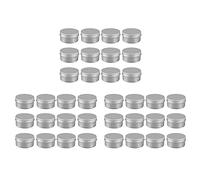 Wzxksoac 36 Paquetes de 80 Ml Contenedores de Latas Té Caja de Aluminio Caja de Almacenamiento de Metal Bálsamo Labial Redondo Contenedores de Frasco con Tapón de Rosca para El Labio