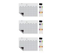 Wzxksoac 3X A3 Pizarra Magnética Calendario de Borrado En Seco Conjunto Pizarra Planificador Semanal para Refrigerador Refrigerador Cocina Hogar 17X12 Pulgadas