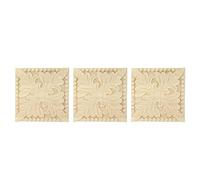 Wzxksoac 3X Apliques de Madera Natural Calcomanias de Talla de Cuadrada Molduras de Madera Decorativas para Puerta del Gabinete Artesania de Decoracion de Muebles 10X10cm