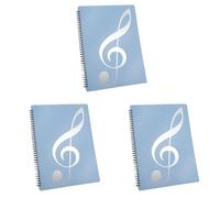 Wzxksoac 3X Carpeta de Partituras, Capacidad de 60 PáGinas, Carpeta/Soporte para Partituras, Se Adapta Al TamañO de Carta A4, Escribible y Desmontable (Azul)