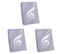 Wzxksoac 3X Carpeta de Partituras, Capacidad de 60 PáGinas, Carpeta/Soporte para Partituras, Se Adapta Al TamañO de Carta A4, Escribible y Desmontable (PúRpura)