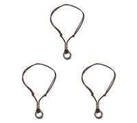 Wzxksoac 3X Fashion Collar de CordÓN de Retro de los Hombres Anillo Doble CÍRculo Colgante Regalo de la JoyerÍA
