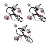 Wzxksoac 3X Mazo de Cables de Guitarra Precableado Dos Pastillas 500K Ollas Interruptor de Palanca de 3 Vías Plateado