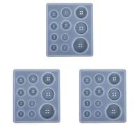 Wzxksoac 3X Molde de Silicona para Manualidades Botón de Resina Molde de Resina Hecho Una Mano con Agujero Botón Colgante Colgante de Epoxi de Arcilla para Suministros de