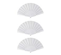 Wzxksoac 3X Ventilador de Mano Plegable de Plastico Y Tela para Senoras Y Hombres