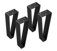 Wzxksoac 4 Patas de Metal Negro para Muebles, Estilo Moderno y Moderno, para Sofá, con Tornillos Ajustables y Soporte Fuerte.