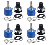 Wzxksoac 4 Piezas 3590S-2-103L Potenciómetro Rotatorio de 10K Ohm Potenciómetro de Precisión de Múltiples Vueltas con Bobinado de Alambre de 10 Vueltas