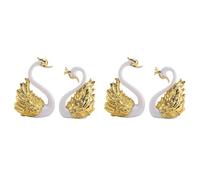 Wzxksoac 4 Piezas de Figuras de Adornos de Cisne, Decoración de Pastel de Cisne, Decoración de Figuras de Coche, Decoración de Navidad para Bodas Hogar A