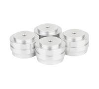 Wzxksoac 4 Piezas Pies de Aluminio Pies de Dispositivo de Audio Sólidos Puntas de Altavoz Pies de Pie Almohadilla para Altavoces Amplificador de CD Plata