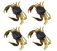 Wzxksoac 4 Señuelos Artificiales de Cangrejo para Pesca de 13 cm, Simulación 3D, Color Marrón