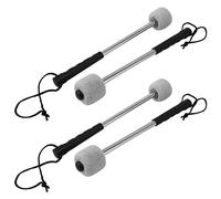 Wzxksoac 4 Unids Bajo BateríA de Mazo BateríA de Percusión Mazas de Timbales con Manejar de Acero Inoxidable,