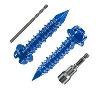 Wzxksoac (40 Piezas) Anclaje de Tornillo de Concreto con Cabeza Hexagonal Ranurada de 1/4" X 1-1/4" para Mampostería, Cabeza Hexagonal Azul, Ideal para Bloques o Ladrillos.